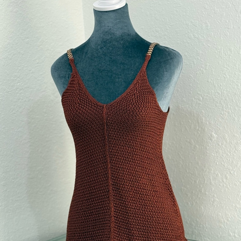 Forte Cashmere Brown Tank Top Luxurious Knit Design